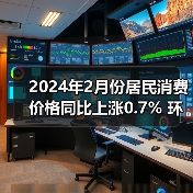 2024年2月份居民消费价格同比上涨0.7% 环比上涨1.0% 2024年2月份居民消费价格同比上涨0.7% 环比上涨1.0%