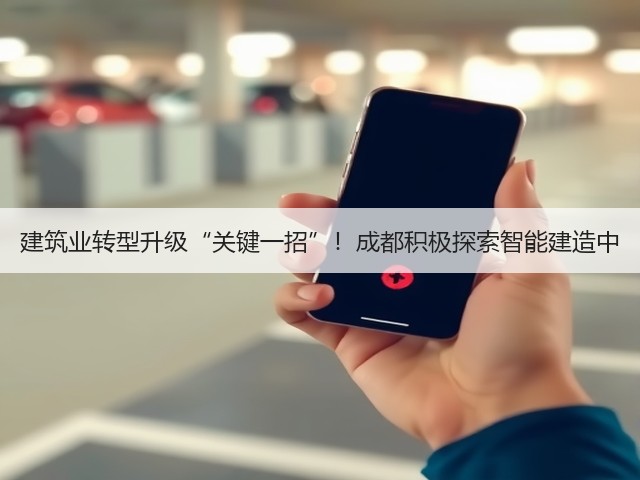 建筑业转型升级“关键一招”！成都积极探索智能建造中