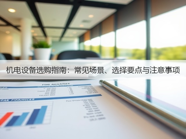 机电设备选购指南:常见场景、选择要点与注意事项 机电设备选购指南:常见场景、选择要点与注意事项